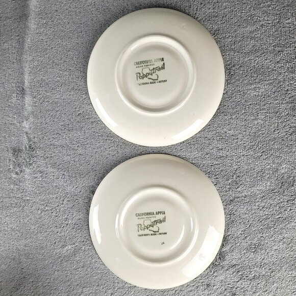 Metlox Poppytrail California Apple 2 Cup & Saucers & Sugar Bowl 1949 VTG MCM - Picture 7 of 16